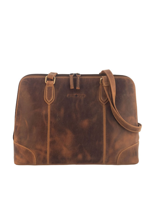 Leder Damen Schultertasche Braun