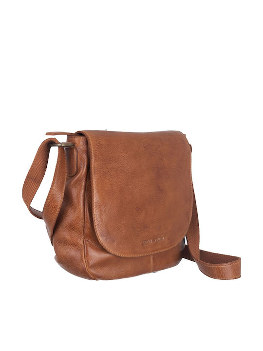 Leder Damen Schultertasche Tabac Braun