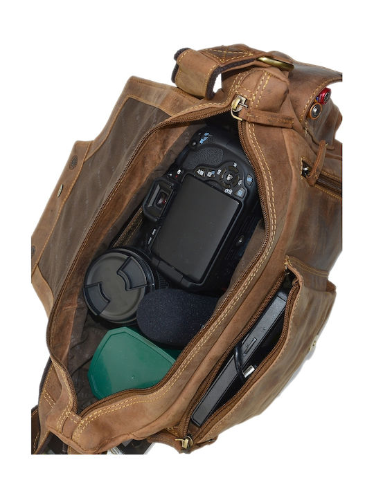 Geantă bărbătească de umăr / crossbody din piele Bej