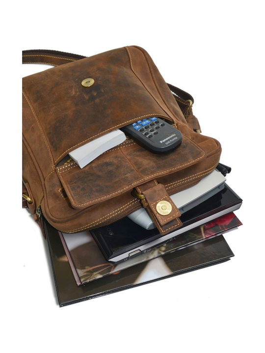 Geantă Bărbătească de Umăr / Tip Crossbody din Piele Maro