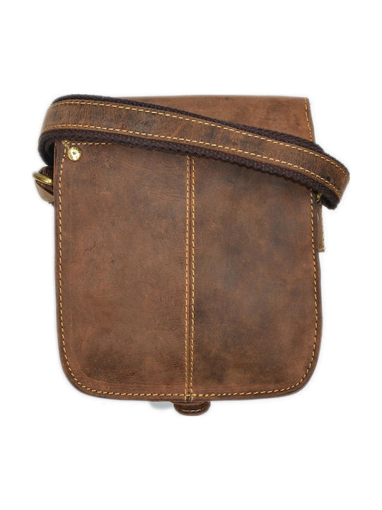 Geantă bărbătească de umăr / tip crossbody din piele maro
