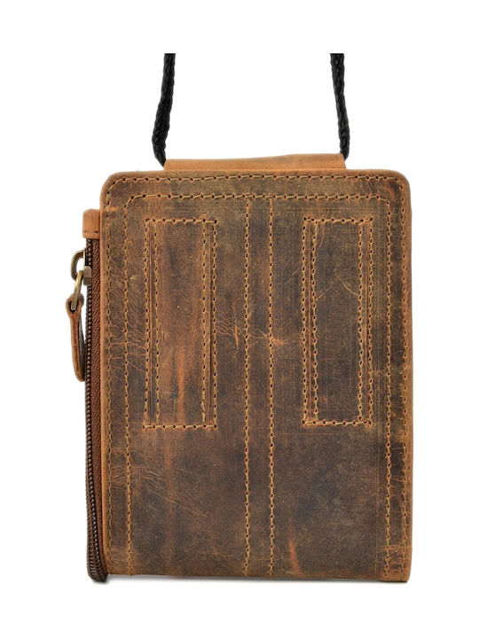Geantă bărbătească de umăr / tip crossbody din piele maro