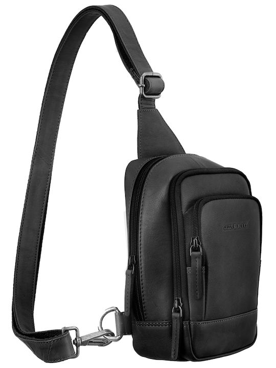 Geantă bărbătească din piele de umăr / tip crossbody Bej