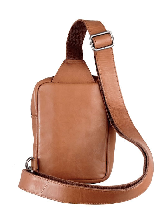 Geantă bărbătească de umăr / crossbody din piele Bej