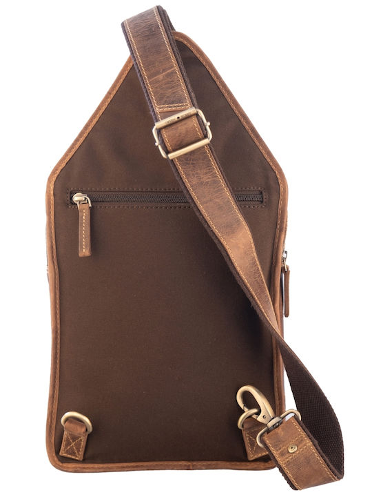 Geantă bărbătească de umăr / crossbody din piele Bej