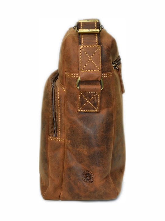 Geantă bărbătească de umăr / tip crossbody din piele maro