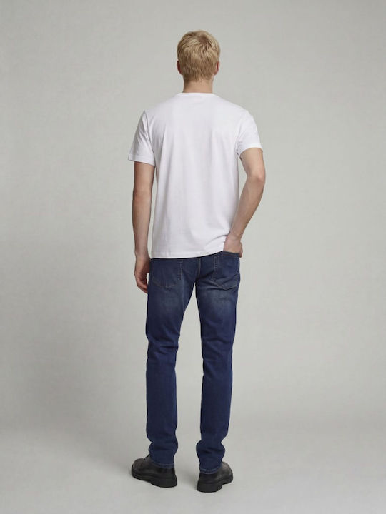 Pantaloni De Blugi Pentru Bărbați Regular Tapered Fit Albastru Denim