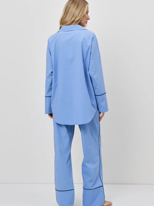 Aruelle Sommerliches Damen-Schlafanzug-Set Hellblau