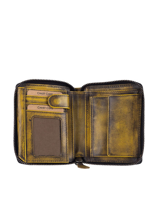 Small Leather Women's Wallet Yellow