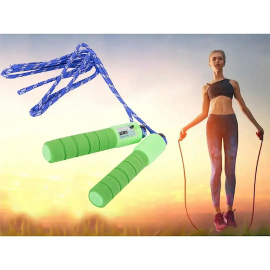 Fitness & Crossfit Jump Rope with Meter Adjustable Length Green