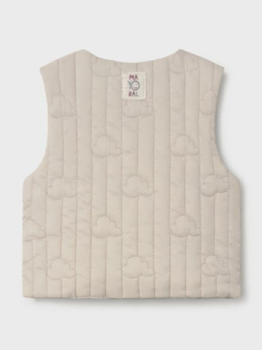 Kids Casual Sleeveless Short Double Sided Brown Jacket