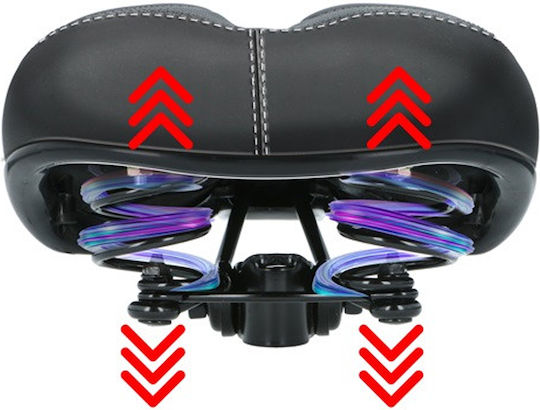 Dunlop Fahrradsattel Schwarz mit Gel 250 x 210 mm