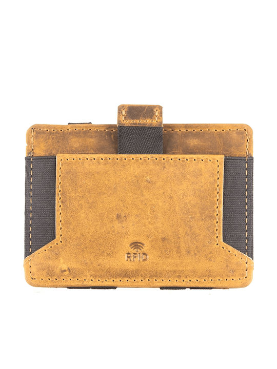 Small Leather Women's Wallet with RFID Beige
