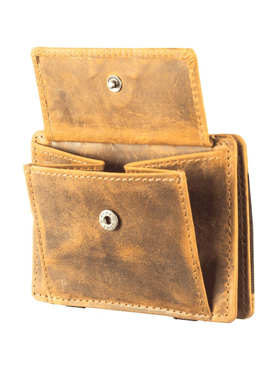 Small Leather Women's Wallet with RFID Beige