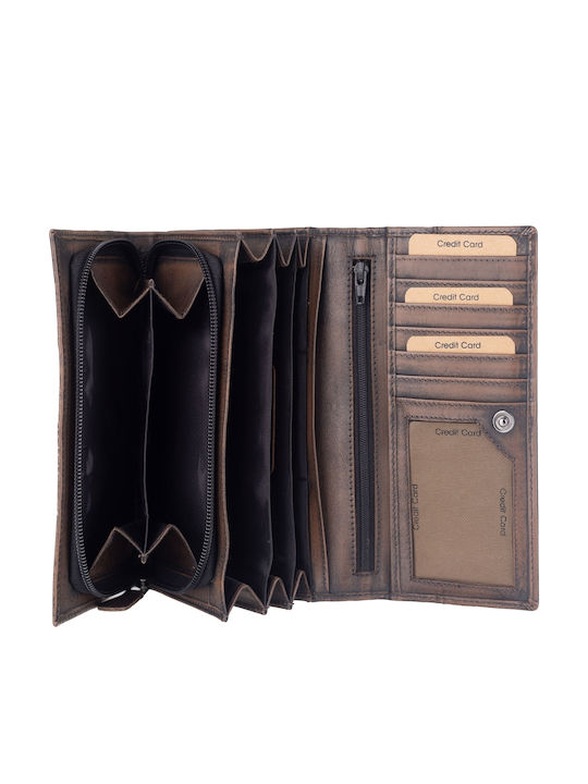 Large Leather Women's Wallet Brown