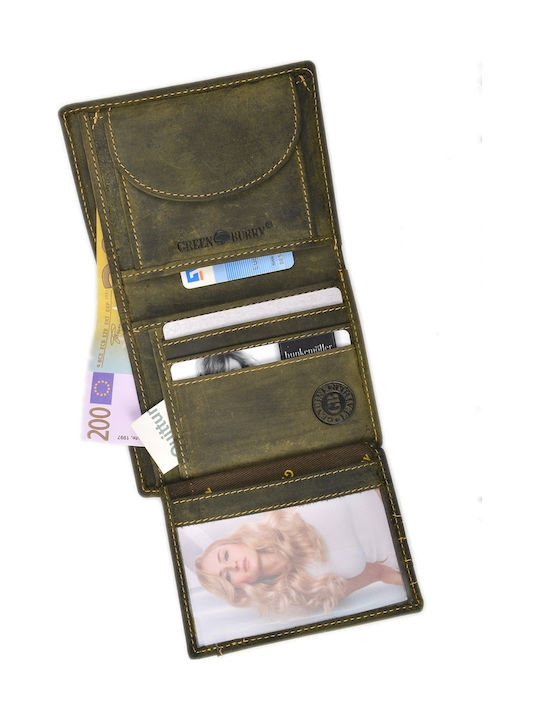 Portofel bărbătesc din piele Verde