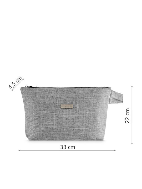 Neseser Cosmetic Pentru Femei Zagatto Basic Gri 33x22x4.5 Cm Rezistent La Apă Spațios Pereți Căptușiți Cu Spumă Ideal Pentru Călătorii Zg726