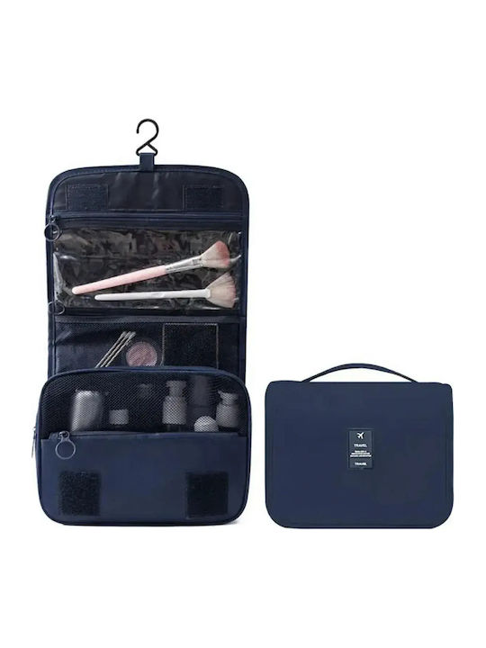 Abyz Neseser Cosmetic De Călătorie Pliabil Cu Cârlig Impermeabil Cu Compartimente Multiple Albastru 24x19cm