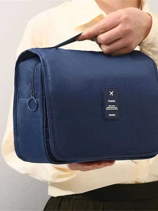 Abyz Neseser Cosmetic De Călătorie Pliabil Cu Cârlig Impermeabil Cu Compartimente Multiple Albastru 24x19cm