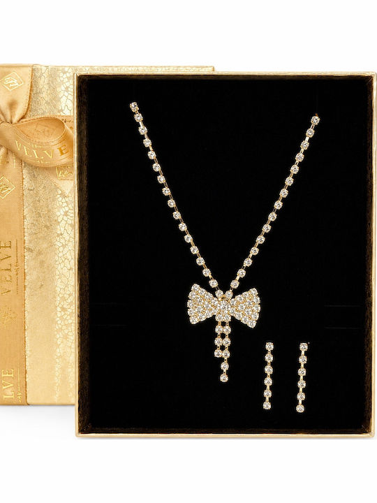 Velve Set With Earrings & Pendant Made of Gold