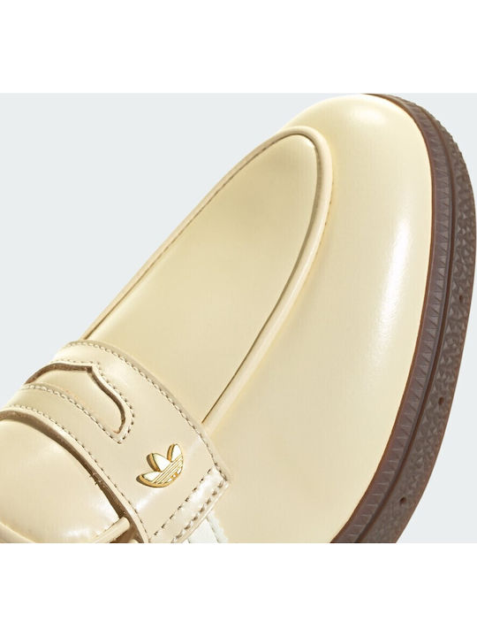 Δερμάτινα Γυναικεία Loafers σε Μπεζ Χρώμα