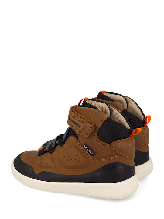 Anatomic Leather Kids Ankle Boots with Hoop & Loop Closure Brown