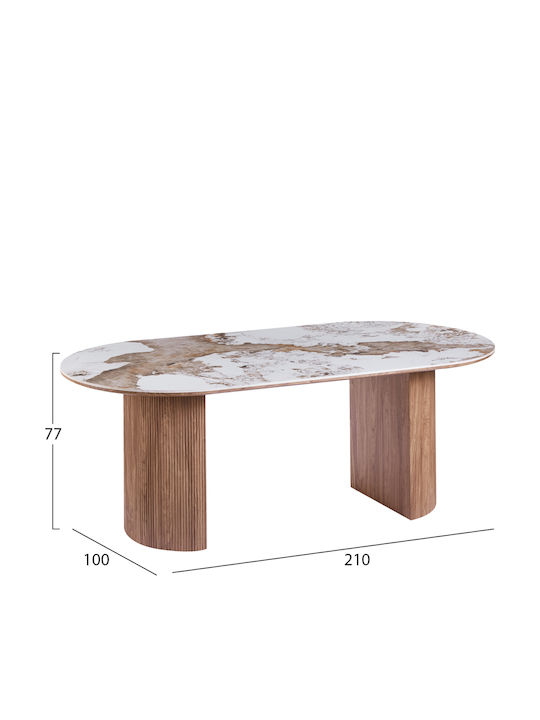 Τραπεζαρία Marblex με 6 Καρέκλες 210x100εκ.