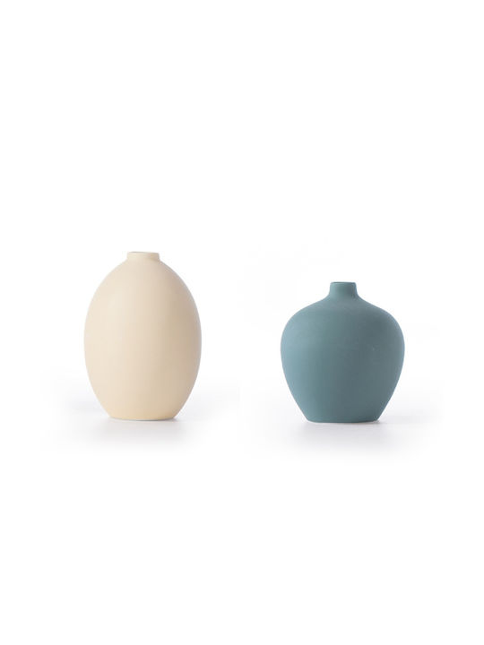 Nef-Nef Homeware Dekorative Keramikvase Bola Blau 8,5xHöhe 10,5cm