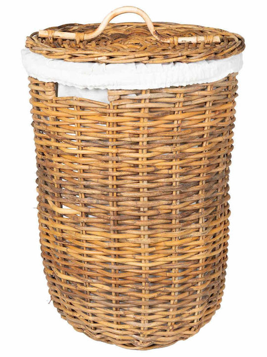 vidaXL Wicker Laundry Basket with Lid Brown