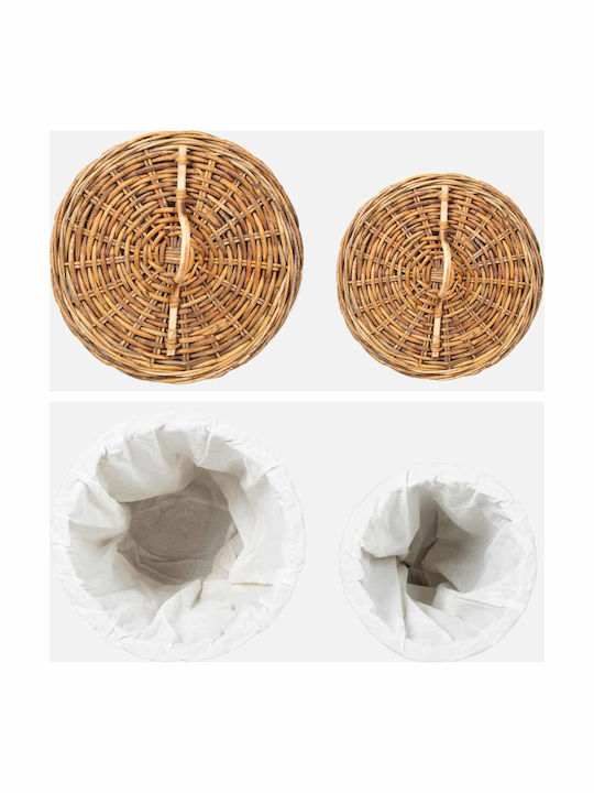 vidaXL Wicker Laundry Basket with Lid Brown