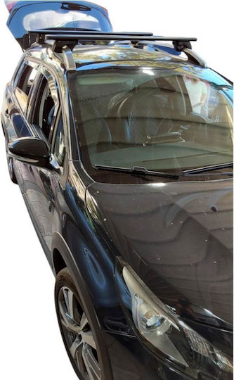 Menabo Aluminum Car Roof Bars Fender for Peugeot 2008 2013>2019 Set with Roof Rack Legs and Lock Black MP.P2008.17