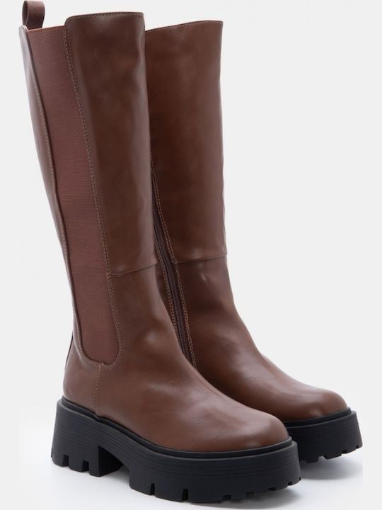 Damenstiefel Mit Gummi Braune