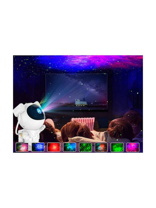 Verk Group LED Kinder Tischlampe Projektor mit Sternenprojektion Bunt