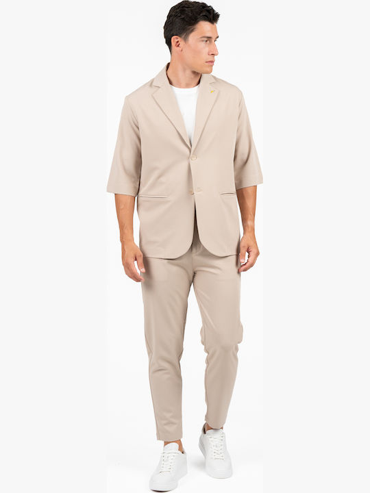Мъжко Сако с Нормална Кройка Light Beige