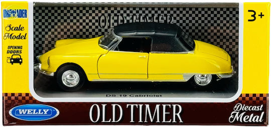 Welly Old Timer Citroen Ds 19 Cabriolet Galben Cu Acoperiș 1:34 42398