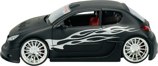 Welly Peugeot 206 Statische Modelle Maßstab 1:24 22486 Schwarz Matt