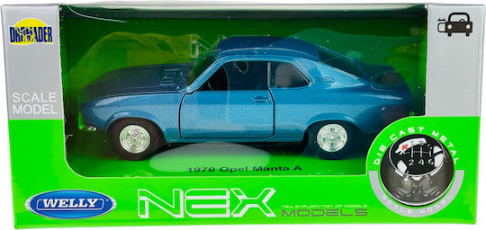 Welly 1970 Opel Manta A Albastru 1:34 43814