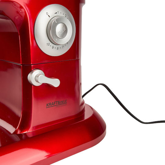 Kraft & Dele Küchenmaschine 3000W mit Rostfreiem Schüssel 6,5lt Rote