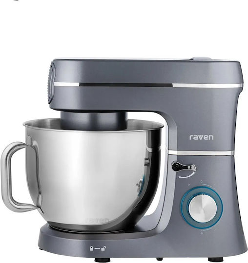 Raven Mixer Planetar 1400W cu Bol Inoxidabil 7lt Gri