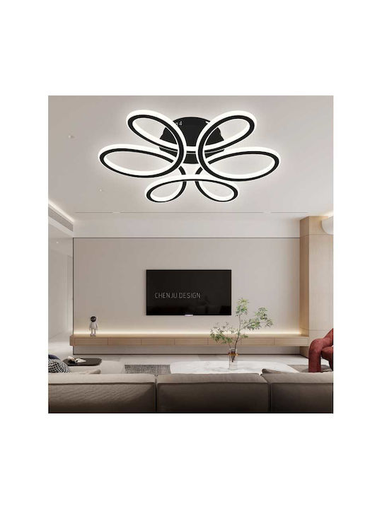 Led Black Ceiling Light 2.4g Wifi Remote Control 3 Light Modes Cool Warm Neutral