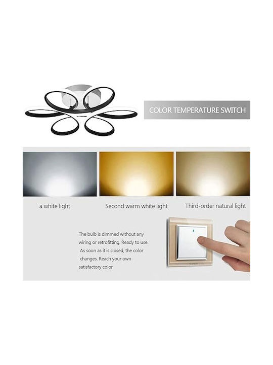 Led Black Ceiling Light 2.4g Wifi Remote Control 3 Light Modes Cool Warm Neutral