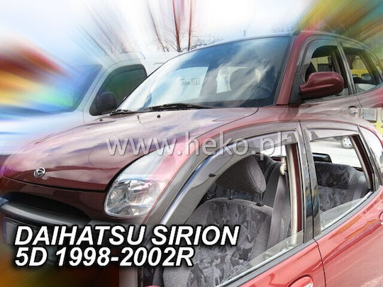 Heko Satz Windabweiser Vordere und Hintere Dark Fime für Daihatsu Sirion 4Stück