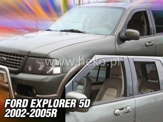 Heko Set of Windbreakers Front and Rear Car Dark Fime for Ford Explorer 4pcs