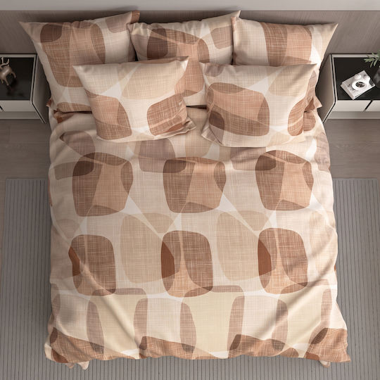 Charalambidis Textiles Βότσαλο Σεντόνι Μονό με Λάστιχο 100x200+30εκ. Μπεζ