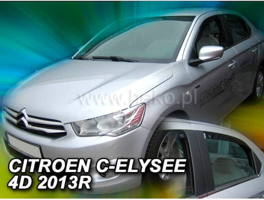 Heko Satz Windabweiser Vordere und Hintere Dark Fime für Citroen C-Elysee 4Stück