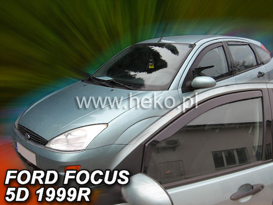 Heko Satz Windabweiser Vordere und Hintere Dark Fime für Ford Focus 4Stück