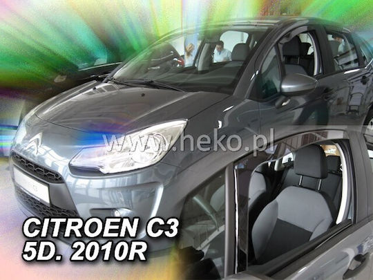 Heko Set of Windbreakers Front and Rear Car Dark Fime for Citroen C3 4pcs