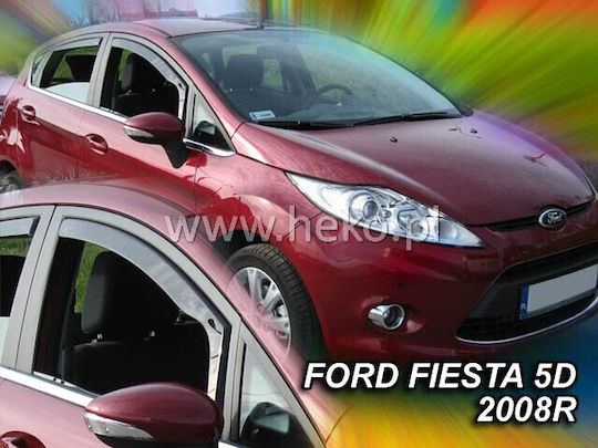 Heko Set of Windbreakers Front and Rear Car Dark Fime for Ford Fiesta 4pcs