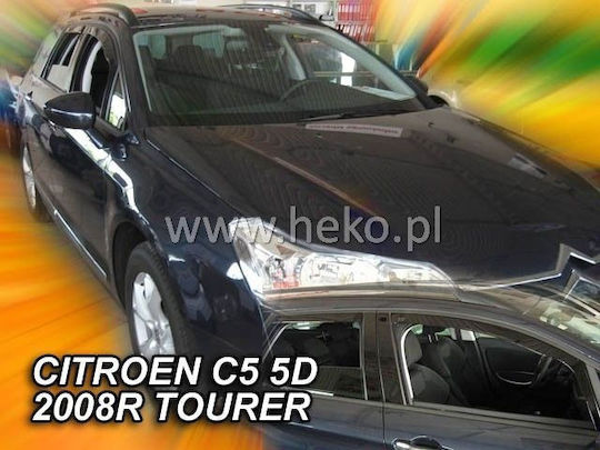 Heko Satz Windabweiser Vordere und Hintere Dark Fime für Citroen C5 4Stück