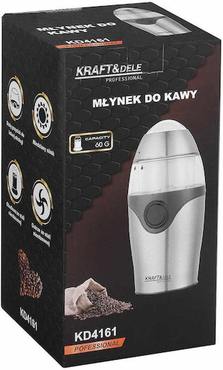 Kraft & Dele Râșniță Electrică de Cafea 300W cu Capacitatea de 60gr